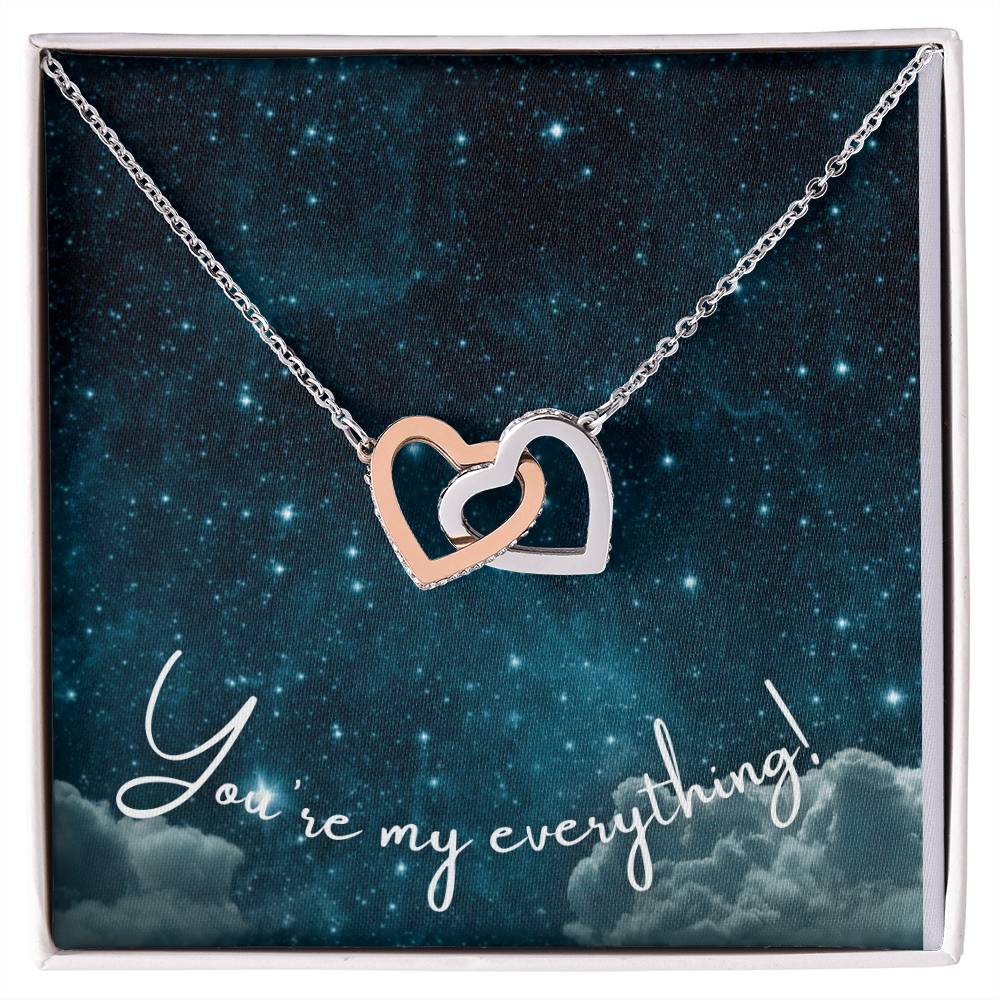 Interlocking Hearts Necklace ~ You're my Everything!